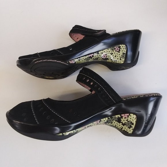 Jambu Touring Peep Toe Wedge Slip On Clogs Mules - Picture 8 of 15